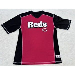 Cincinnati Reds Shirt Mens Adult Medium V Neck Dri Fit Womens Ladies Jersey